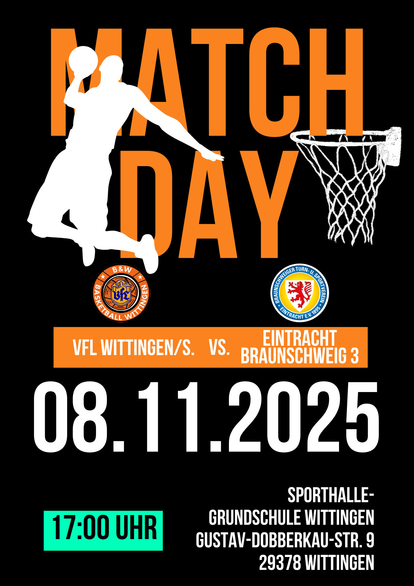 Du betrachtest gerade 🏀 Heimspiel 08.11.25 VfL Wittingen/S. VS. Eintracht Braunschweig 3