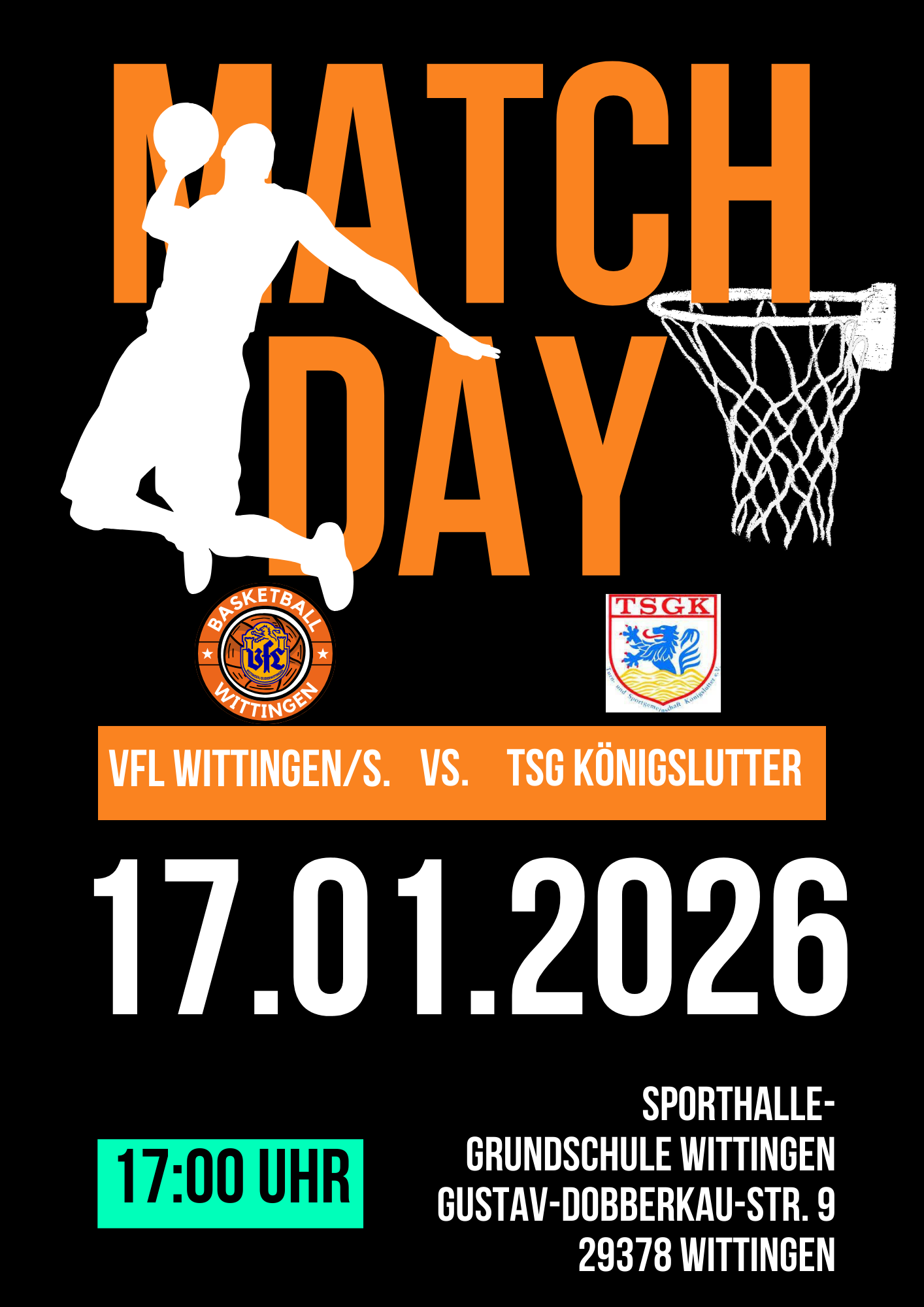 Mehr über den Artikel erfahren 🏀 Heimspiel 17.01.2026 VS. TSG Königslutter