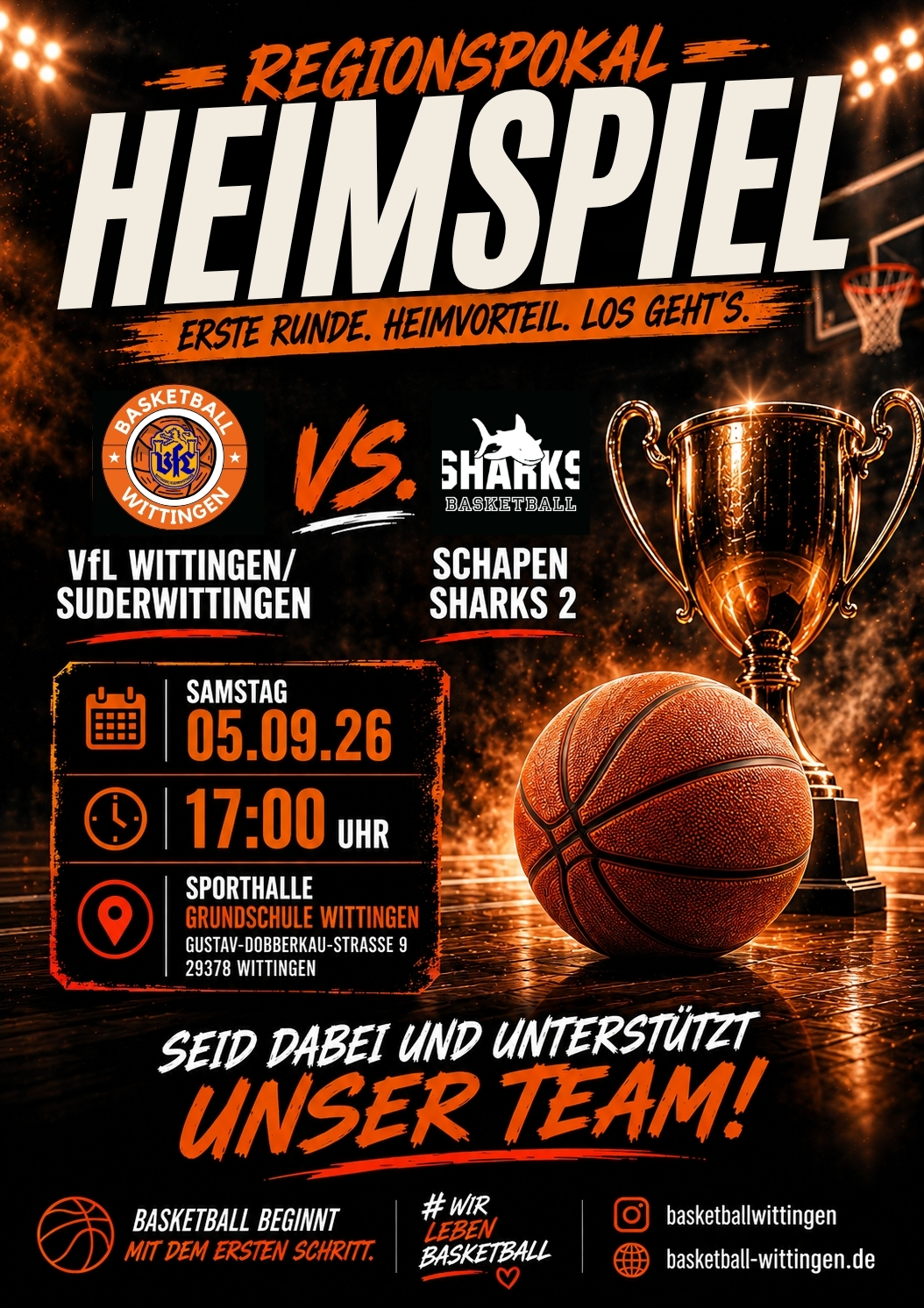 Du betrachtest gerade 🏀 Pokalspiel 05.09.26 VS Schapen Sharks 2