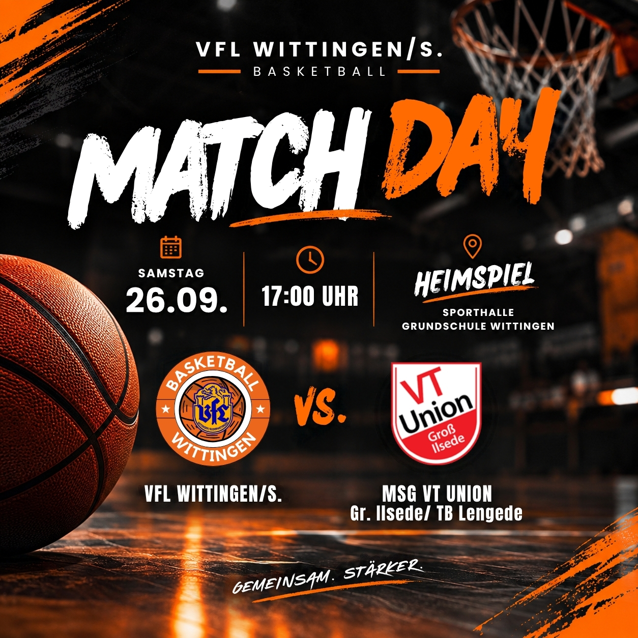 Du betrachtest gerade 🏀 Heimspiel 26.09.26 VS. MSG VT Union Gr. Ilsede/TB Lengede