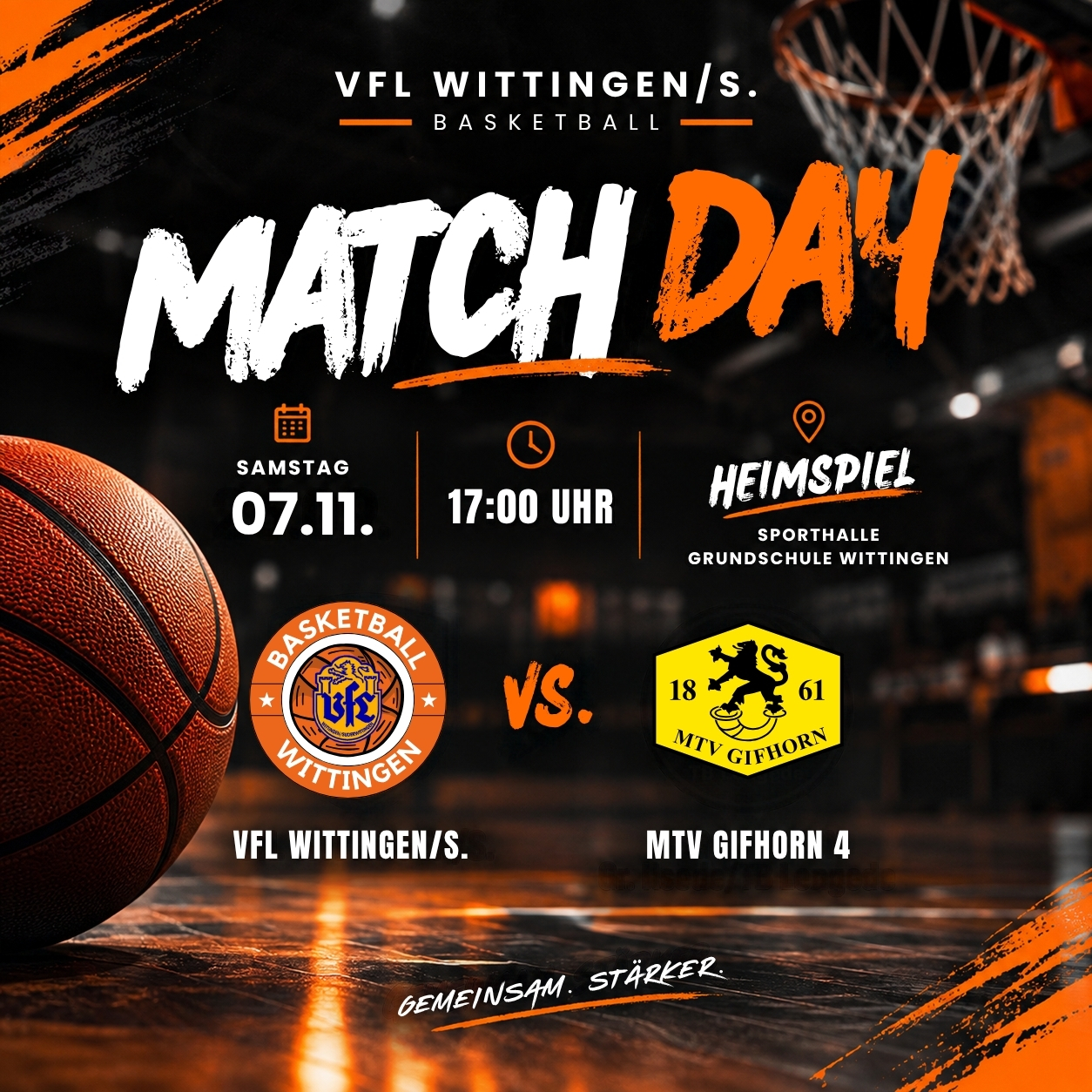 Mehr über den Artikel erfahren 🏀 Heimspiel 07.11.26 VS. MTV Gifhorn 4